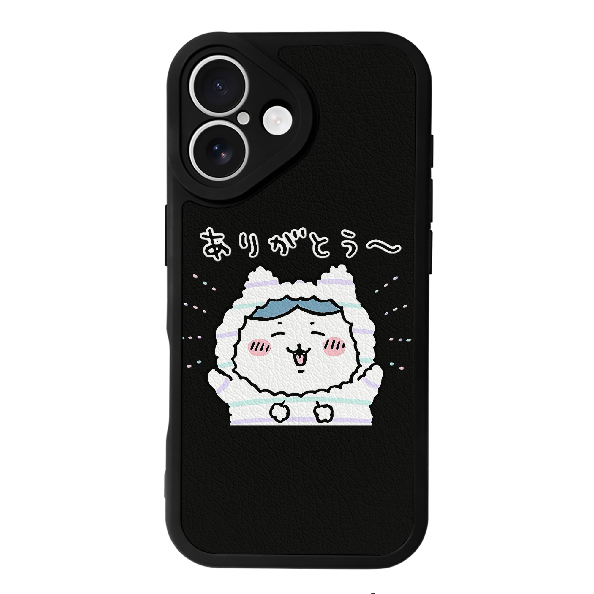 （画像用） ちいかわ ハチワレ Chii-kawa hachiware 【iPhone 16シリーズ対応】シリコンスマホケース（レザー調） 材質：シリコン